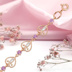 Goldarmband Russisches Gold 585 in Deutschland Amethyst