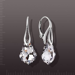 Ohrhaenger mit Swarovski&reg;  Kristallen. Silber