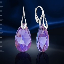 Ohrhaenger mit Swarovski&reg; Kristallen. Silber