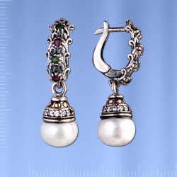 Ohrringe mit Perle. Silber 
