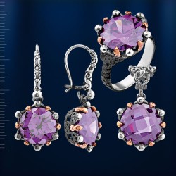 Silberset mit Amethyst 