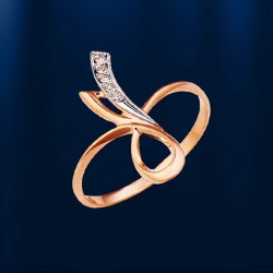 Goldring mit Brillanten. Bicolor