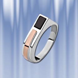 Herrenring . Rotgold , Silber