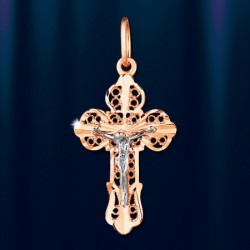 Kreuzanhaenger russisches Gold, bicolor