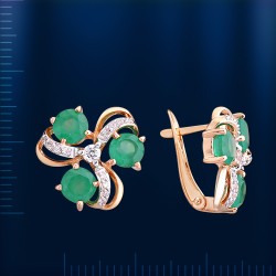 Russisches Goldschmuck Chrysopras 