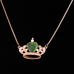 Серебряная цепочка с подвеской Корона