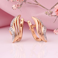 Серьги из красного золота 585 пробы с бриллиантами