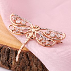 Brosche aus 585er Russisches Gold mit Zirkonia
