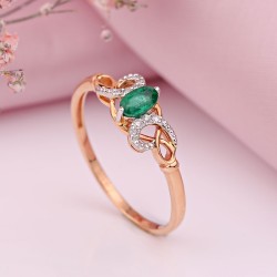 Goldring mit Diamanten & Smaragd