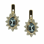 Goldohrringe mit Topasen und Diamanten