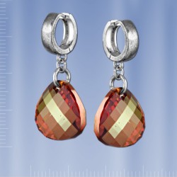 Серьги - подвески. Серебро, кристалл Swarovski