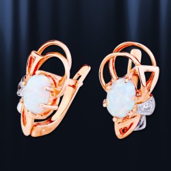  Ohrringe mit Opal. Bicolor