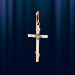 Kreuzanhaenger mit Brillant, Gold