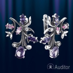 Silber Ohrringe mit Amethyst