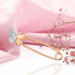 Goldnadel Brosche 585 Zirkonia