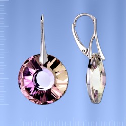 Ohrhaenger mit Swarovski&reg; Kristallen. Silber