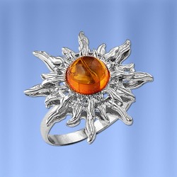  Ring mit Bernstein Silber