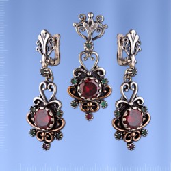 Silberset mit Granat