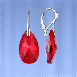 Ohrhaenger mit Swarovski&reg; Kristallen. Silber