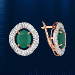 Russisches Goldschmuck Chrysopras 