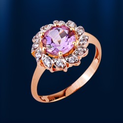  Russisches Goldschmuck Amethyst 