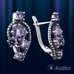 Silber Ohrringe mit Amethyst