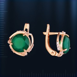 Russisches Goldschmuck Chrysopras 