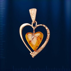 Anhaenger mit Bernstein Russisches Gold