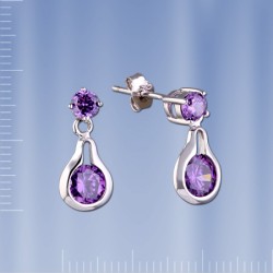  Ohrstecker Sterling Silber . Amethyst