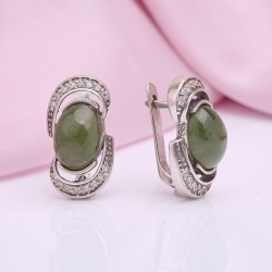 Ohrringe mit Nephrit  Silber 