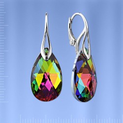 Серьги серебряные, кристалл Swarovski&reg;