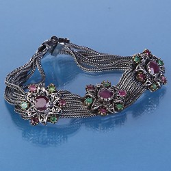 Armband mit Smaragde & Rubine