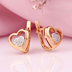 Серьги из красного золота 585 пробы с бриллиантами