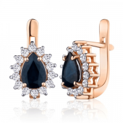 Goldohrringe mit Saphiren und Diamanten
