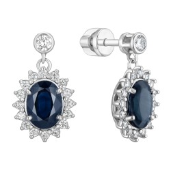 GoldOhrringe mit Saphiren und Diamanten