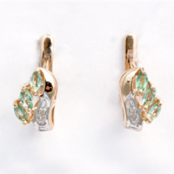 Goldohrringe mit Smaragden und Diamanten
