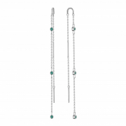 Goldene Ohrringe mit Smaragden
