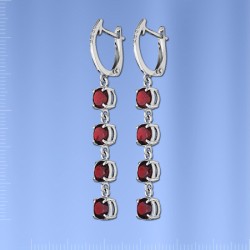 Ohrhaenger mit Granat & Fianiten. Silber