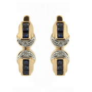 Goldohrringe mit Saphiren und Diamanten