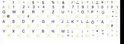 Deutsch - russische laminierte Tastaturaufkleber