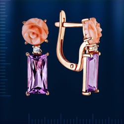 Ohrringe mit Korall & Amethyst 