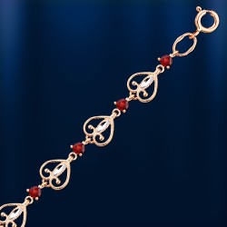 Armband Rotgold. Granat