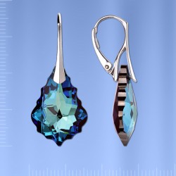 Ohrhaenger mit Swarovski&reg;  Kristallen. Silber