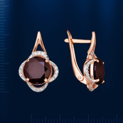 Ohrringer aus Rot/Weissgold & Granat