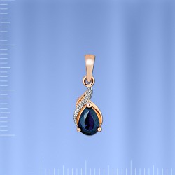 Anhaenger mit Brillanten & Saphire. Bicolor