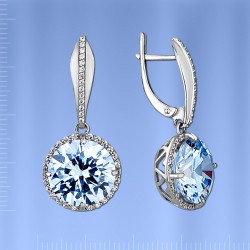 Ohrhaenger mit Quarz. Silber 925°