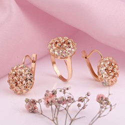 Set aus 585° Rotgold Zirkonia