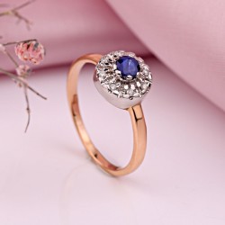 Ring aus Rotgold und Weissgold mit Diamanten