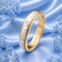 Russischer Trauring mit Diamant bicolor "Figaro" 