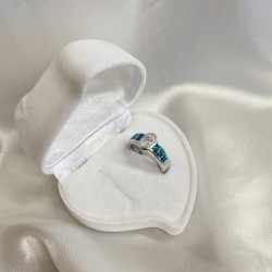 Silberring "Fuerstin". Opal & Zirkonia